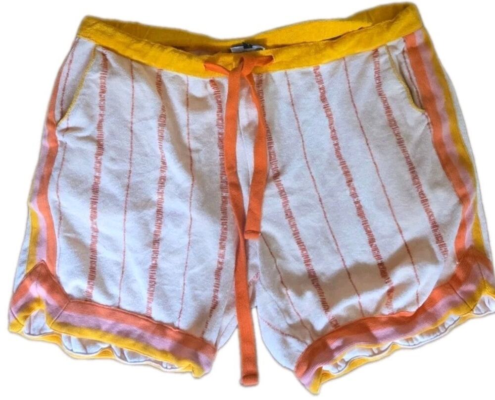 TOMBOLO ORGANIC TERRY CLOTH SHORTS MENS ORANGE cabana beach vacation 40x8